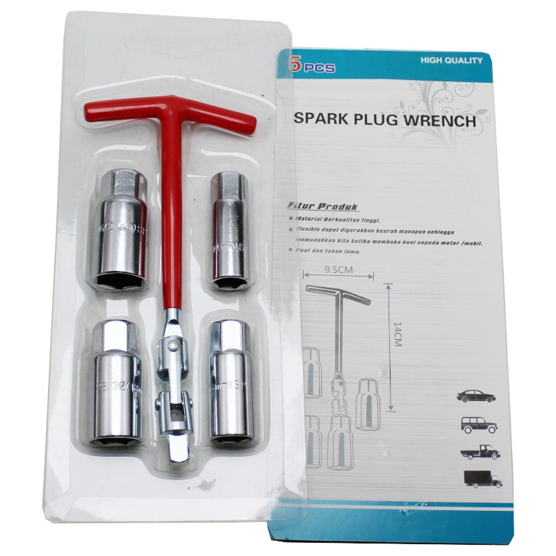 Spark Plug Socket Set - 3 in 1 車バイク修理ツールキット スパークプラグ取り外しツール ソケットレンチ