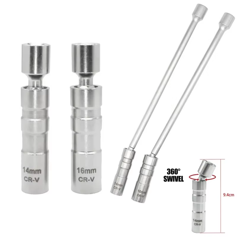 Spark Plug Socket Set - 14/16mm磁気スパークプラグソケットレンチ、12角度薄肉3/8インチドライブソケット車修理工具
