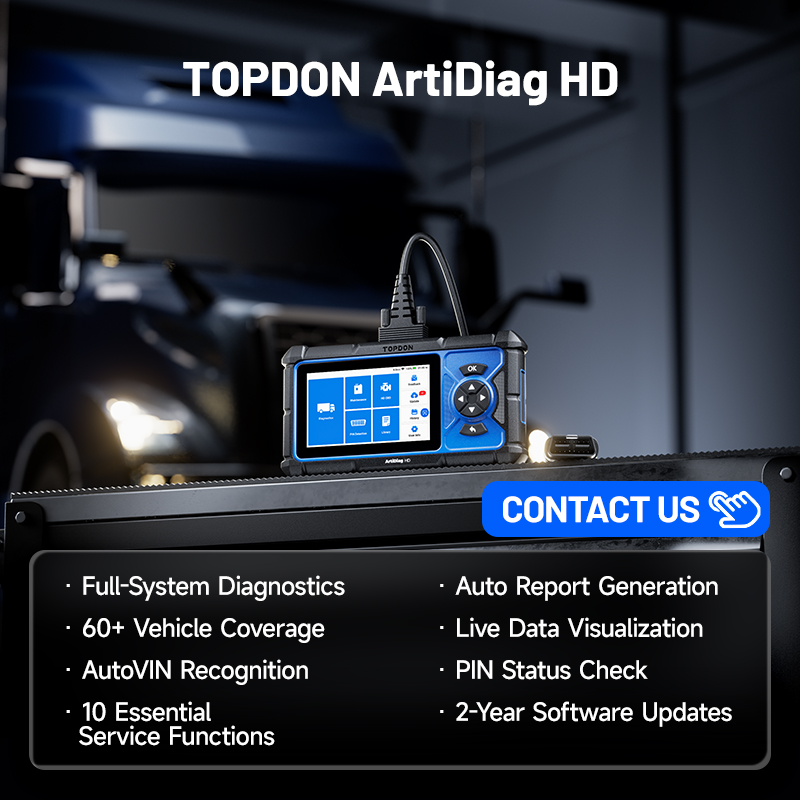 Car Diagnostic Tool - TOPDON Artidiag HD フルシステム対応 60種類の大型車ブランド対応 2年間無料アップデート付き