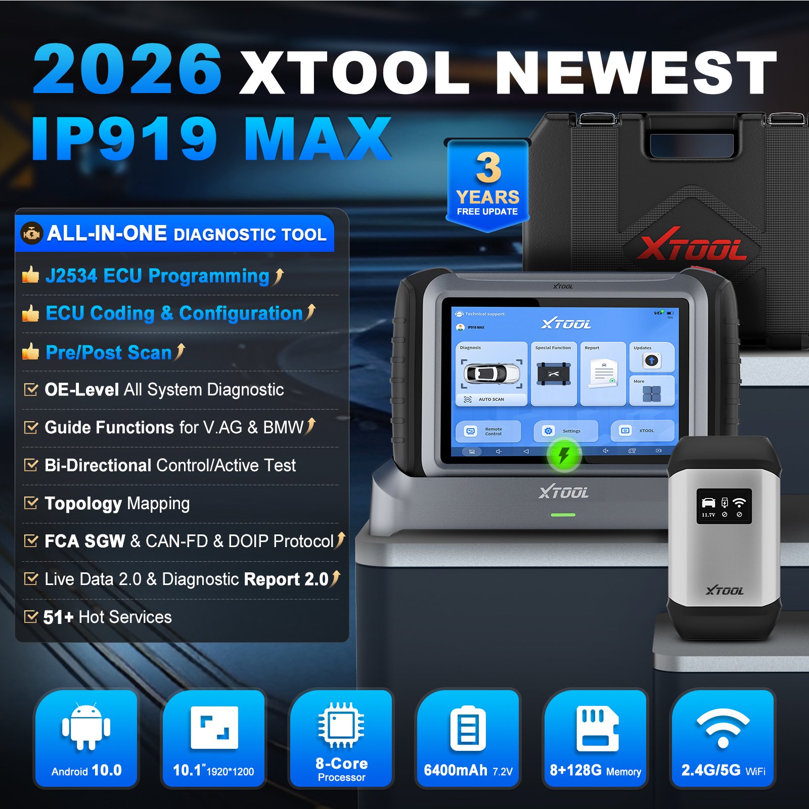 EU倉庫 XTOOL IP919MAX J2534 ECUプ - Car Diagnostic Tool のレビューと価格