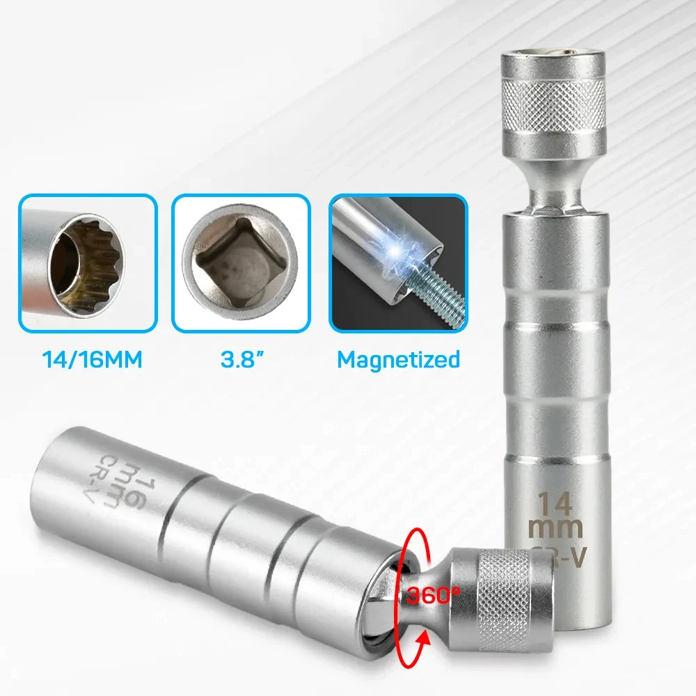 磁気スパークプラグソケットセット 14mm 16mm 18m - Spark Plug Socket Set のレビューと価格