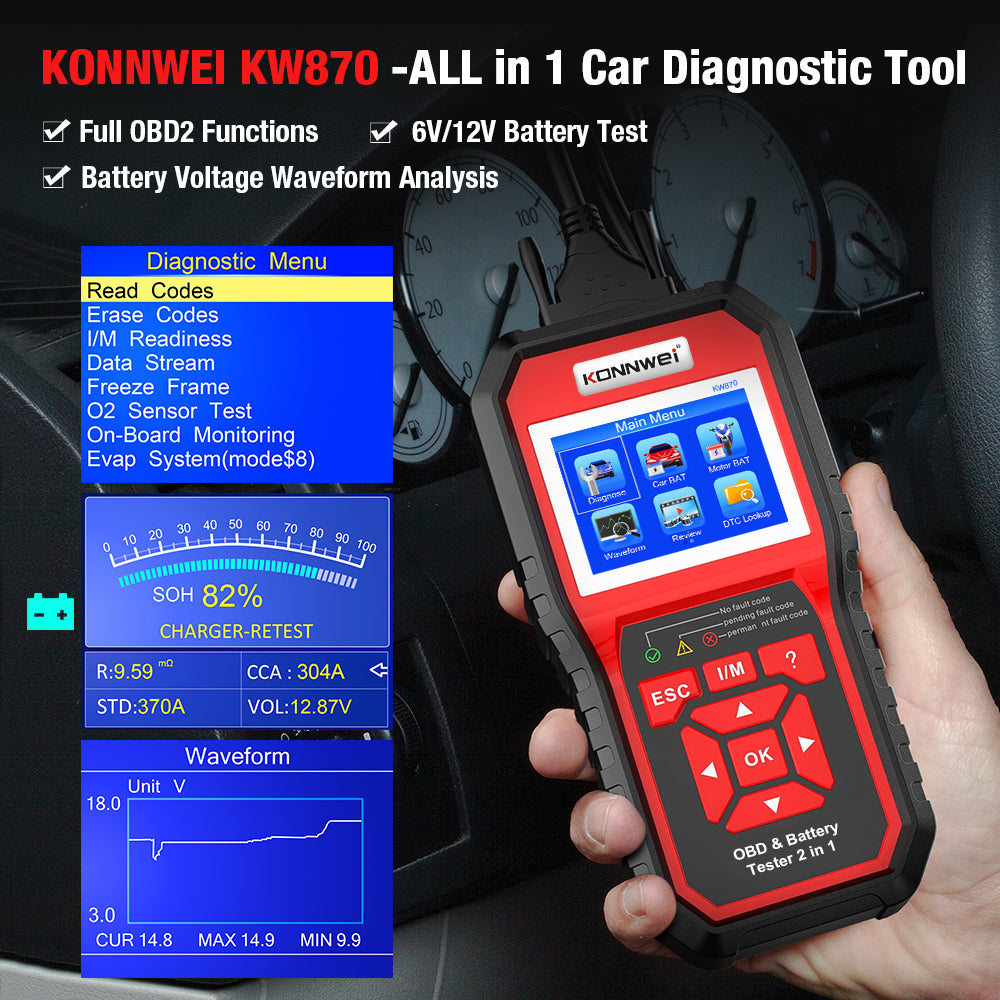 新型オールインワンフル機能OBD2診断ツールKONNWEI  - Car Diagnostic Tool のレビューと価格