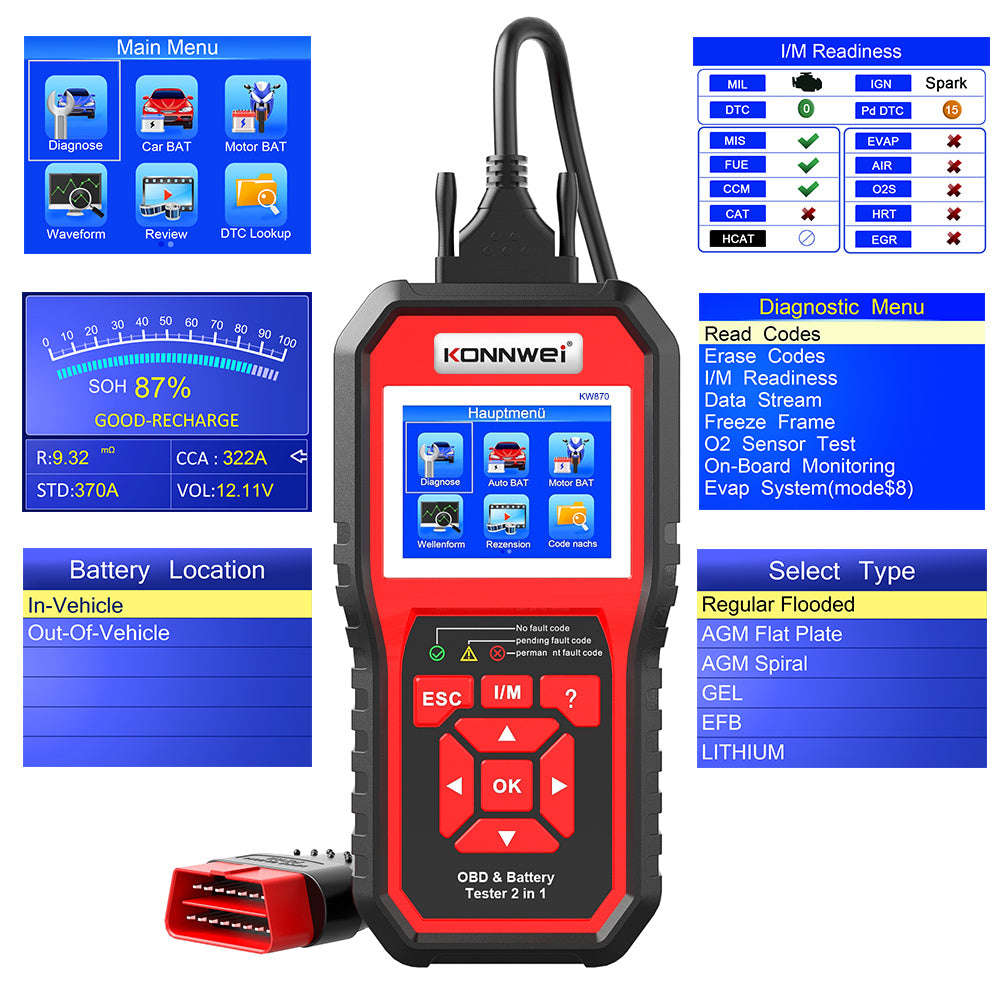 新型オールインワンフル機能OBD2診断ツールKONNWEI  - Car Diagnostic Tool のレビューと価格