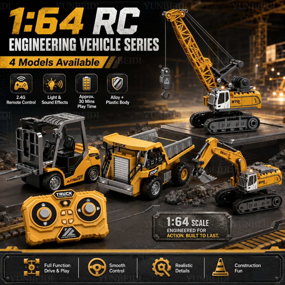 リモコンミニ合金車 1:64 フォークリフト クレーン 掘削 - Engine Hoist Crane のレビューと価格